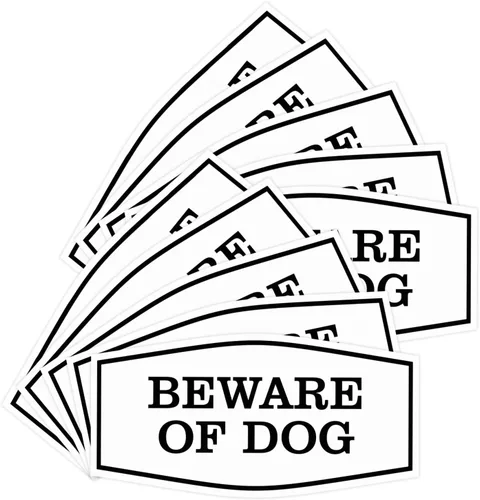 Vista 39 de All Quality Fancy Beware of Dog Letrero Material duradero Señales de seguridad para el hogar Fácil de instalar (negro/oro), mediano, 1 paquete