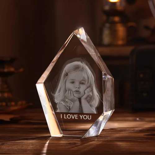 Vista 7 de Foto de cristal 3D, regalo personalizado para mujeres, hombres, mamá, papá, pareja, imagen personalizada en marcos de fotos de cristal, regalo