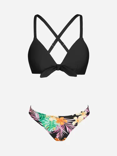 Vista 102 de CUPSHE - Conjunto de bikini de dos piezas para mujer, estampado floral y detalle de nudo de conejo