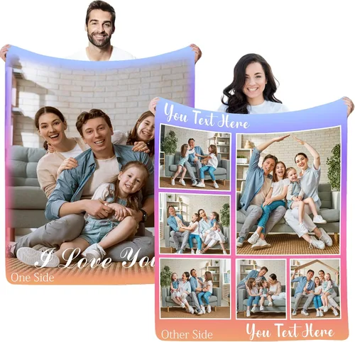 Vista 15 de Regalos personalizados de cumpleaños para el Día del Padre, para papá, abuelo, hombres, manta personalizada con fotos para mi papá, regalos de hija