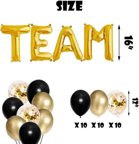 Vista 4 de Globos del novio del equipo dorado y negro para despedida de soltero para hombres, despedida de soltero/novio para ser/novio para ser decoración