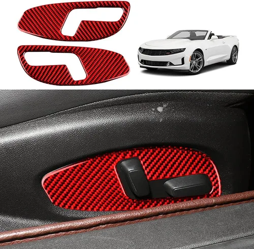 Vista 23 de Calcomanía de fibra de carbono para perilla de ventilación de aire acondicionado, cubierta interior para Chevrolet Camaro 2016 2017 2018 2019 2020