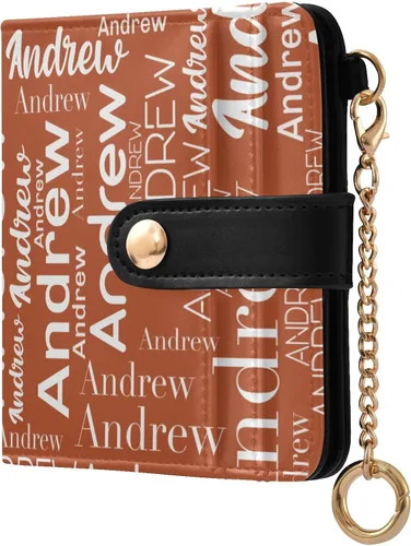 Vista 20 de Sinestour Custom Black pattern Small Wallet for Women RFID Blocking Leather Bifold Small Purse with Card Holder Zipper Coin Pocket ID Window