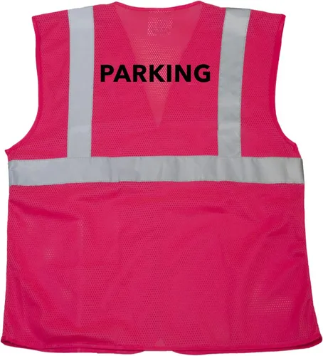 Vista 12 de JORESTECH Chaleco de seguridad reflectante de alta visibilidad con estampado de transferencia de calor personalizada (rosa)