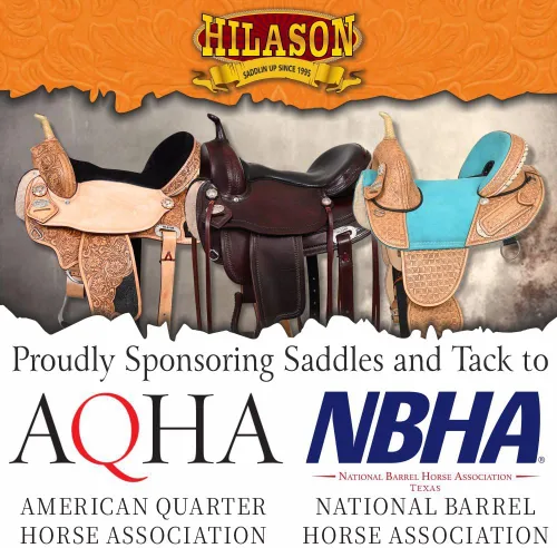 Vista 3 de HILASON Sillín Western Horse American Leather Barrel Flex Tree Trail para caballos