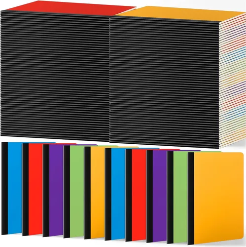 Vista 17 de Handepo 100 Pack A5 Composition Notebooks Bulk 5"x8" Notebooks,Black Wide Ruled Composition Notebooks Bulk, Soft Cover 60 Pages, Bulk Journals for