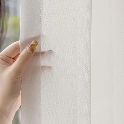 Vista 11 de 2 paneles de cortinas traslúcidas blancas de 54 pulgadas de largo, paneles transparentes de lino con textura para ventana, cortinas plisadas