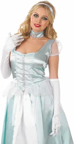 Vista 2 de fun shack Disfraz de princesa azul para mujer, vestido de princesa para mujer, disfraces de princesa de Halloween para mujer