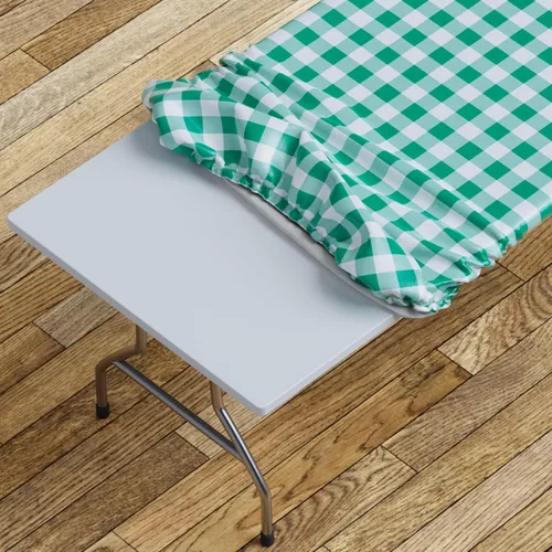 Vista 12 de Sorfey Mantel ajustado con elástico, vinilo con parte trasera de franela, se adapta a mesa de 24 x 48 pulgadas, rectangular, a prueba de agua, fácil