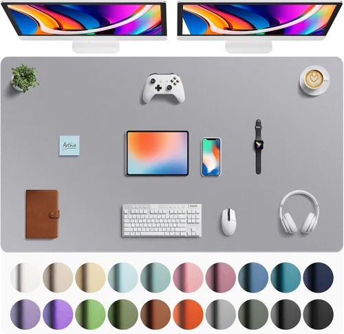 Vista 259 de Aothia - Protector de escritorio de cuero sintético grande, base antideslizante para mouse y superficie para escribir, impermeable, fácil de Agua