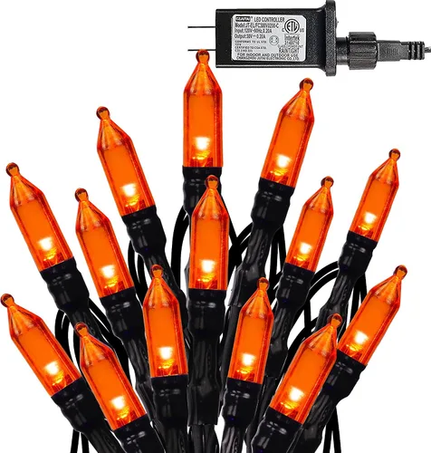 Vista 8 de Dazzle Bright Mini cadena de 200 luces LED de Halloween, 65 pies, conectables, impermeables, 8 modos, luces de hadas para interiores y exteriores