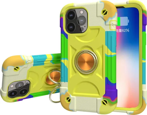 Vista 11 de Compatible con iPhone 13 Pro Max, iPhone 13 Pro, iPhone 13, iPhone 13 Mini, funda híbrida de cuerpo completo colorido arcoíris a prueba de golpes