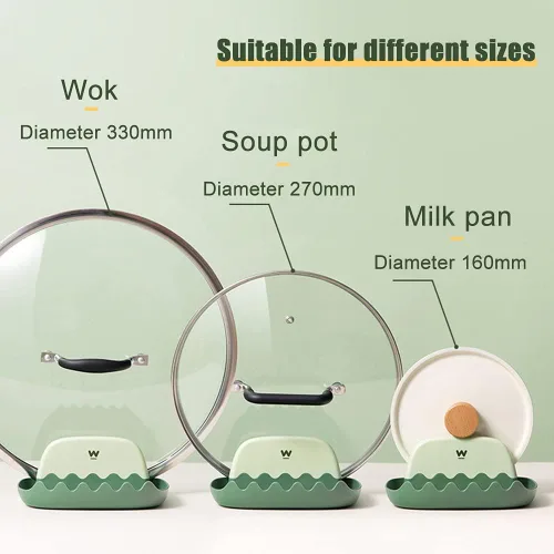 Vista 6 de Paquete de 2 Soportes para Tapa y Cuchara para Encimera de Cocina, Soporte para Cucharón/Espátula/Cuchara de Cocina para Estufa, Descanso
