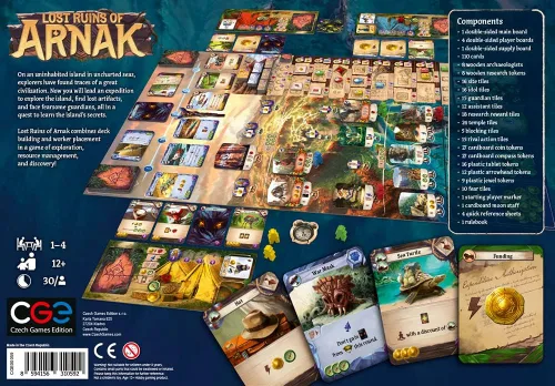 Vista 2 de Ruinas perdidas de Arnak por CGE Czech Games Edition, un juego de mesa de estrategia de exploración Lead rival expeditions. Explore jungles, find