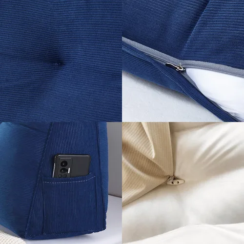 Vista 5 de Almohada de Cuña Triangular Twin XL para Cama para Brecha del Cabecero, Almohadas de Lectura Triangulares para Sentarse en la Cama, Almohada de Cuña