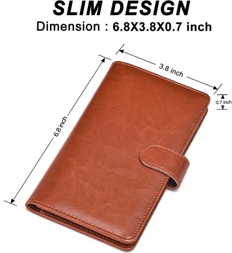 Vista 3 de Fundas negras para chequera - Registros de cuero RFID para chequera personal, carteras para mujeres y hombres con funda para chequera (negro)