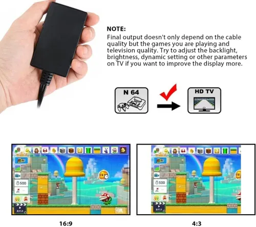 Vista 9 de Adaptador convertidor HDMI de alta calidad para Nintendo 64 Gamecube Super NES SNES