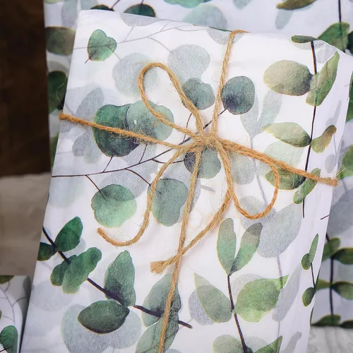 Vista 6 de 100 hojas de papel de seda de eucalipto reciclable vegetación botánica bolsa de embalaje para bodas, cumpleaños, duchas, manualidades, decoración