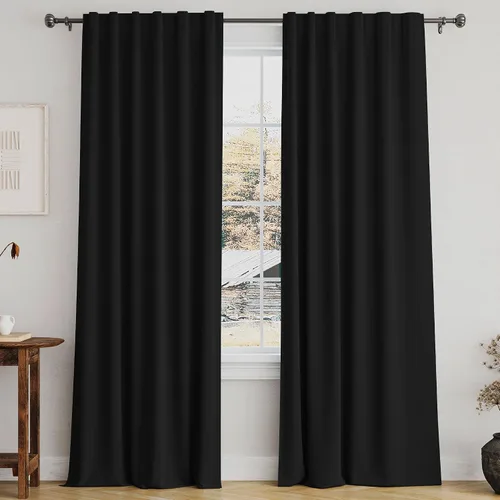 Vista 123 de Turquoize Cortinas Opacas con Aislamiento Térmico Paneles de Tratamiento de Ventanas con Bolsillo para Barra Paneles de Ventana para Ventanas