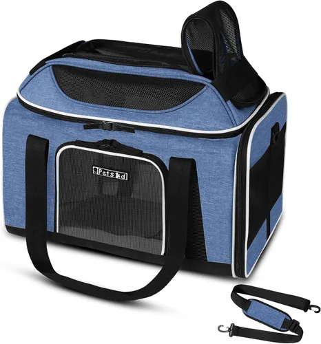 Vista 20 de Petskd Transportador de mascotas extensible superior de 17 x 11 x 9.5 pulgadas, aprobado por aerolíneas de Alaska, transportador de lados suaves