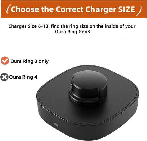 Vista 2 de Compatible con el cargador Oura Ring Gen3 - Tamaño 6 - Base de carga rápida con cable USB-C para Smart Ring (6)
