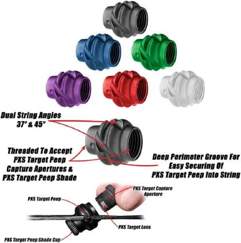 Vista 3 de Specialty Archery Podium Peep Negro