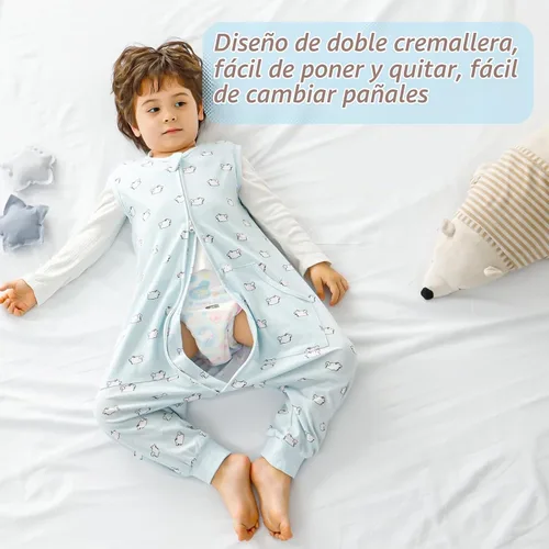 Vista 4 de WONDAY Toddler Sleep Sacks, Sleeveless Sleep Sack with Legs 12M-5T Perro