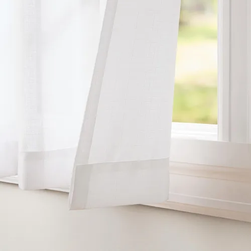 Vista 2 de Exclusive Home Loha - Par de paneles de cortinas de lino con ojales, 54 x 96 pulgadas, color blanco invierno
