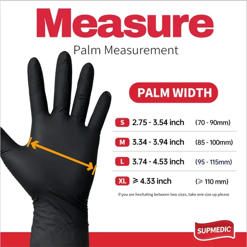 Vista 7 de Supmedic Nitrile+ Disposable Exam Gloves, 5Mil Chemical Resistant Powder-Free Food Safe Clean Medical Glove Black Blue 1000Ct