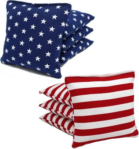 Vista 32 de Bolsas de cornhole con regulación ACA de Donkey Sports (personalizable) Juego de 8. Relleno de maíz.