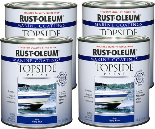Vista 25 de Rust-Oleum 207005 Pintura para cubierta marina Marine Coatings, cuarto de galón, color gris acorazado