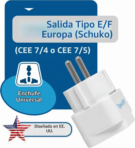 Vista 6 de Adaptador de conexión universal a tierra Ceptics Alemania/Francia (SCHUKO) - Tipo E/F