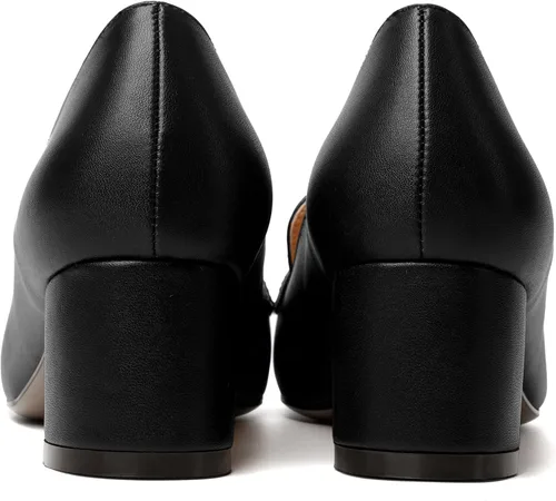 Vista 4 de MODENCOCO Mocasines de tacón bajo grueso para mujer, cómodos, informales, de 2 pulgadas