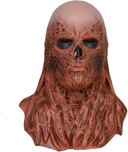 Vista 2 de Máscara Vecna de Halloween espeluznante monstruo de cabeza completa de látex para adultos y niños fiesta de disfraces