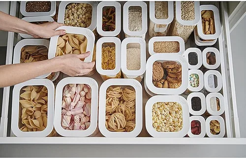 Vista 6 de Mepal Set of 4 Storage Jars with Lids, Food Containers, Rectangular, Kitchen Organiser Made of Plastic, Storage Containers, Airtight, 4 x 2000 ml