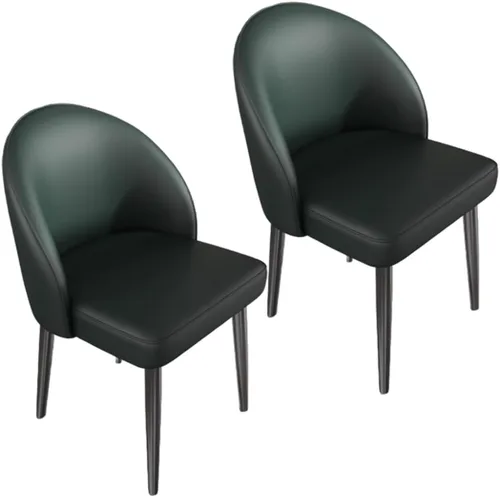 Vista 19 de YVYKFZD Juego de sillas de comedor, silla de comedor de cuero con respaldo curvo, sillas de cocina sin brazos, silla auxiliar tapizada cómoda