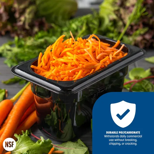 Vista 5 de Carlisle FoodService Products StorPlus - Recipiente de almacenamiento de alimentos de tamaño 1/9 para servir y almacenar alimentos fríos o Negro