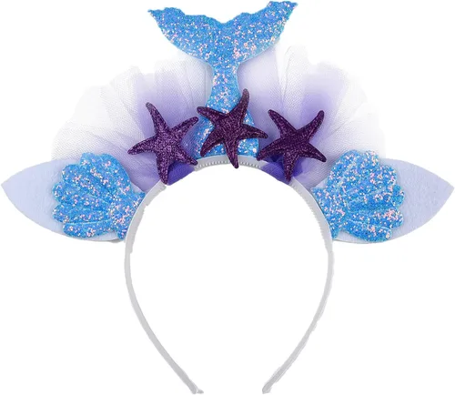 Vista 9 de Aoiviss Girls Mermaid Costume Outfit Mermaid Tutu Ariel Dress with Headband for Birthday Gifts Party Halloween Dress Up