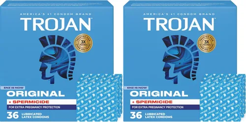 Vista 21 de Trojan Bareskin - Preservativos finos, paquete variado Everythin, condón de látex lubricado, 10
