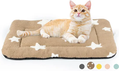 Vista 31 de Mora Pets - Cama para gatos de interior lavable, almohadilla antideslizante para jaula de perros, linda cama para perros con estrellas para perros