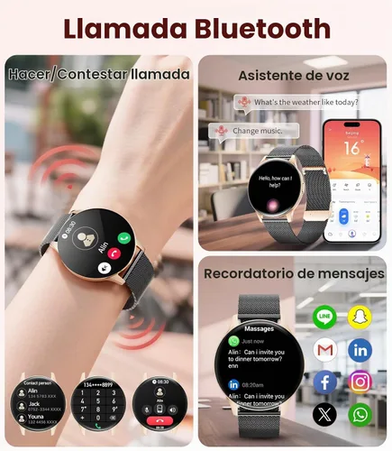 Vista 6 de LIGE Reloj inteligente para mujer, pantalla AMOLED de 1.43 pulgadas con respuesta/llamada para iPhone/Android/Samsung, rastreador de actividad