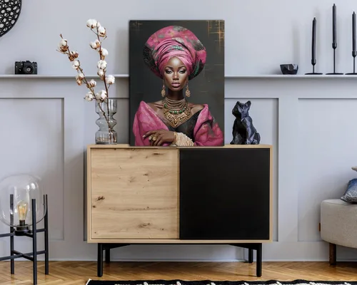 Vista 63 de Arte de pared afroamericano, decoración de rey y reina bailarín negro para sala de estar, arte de pareja de amor negro para dormitorio, lienzo