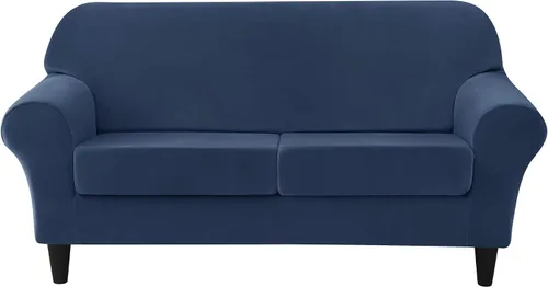 Vista 9 de CONRUSER Funda elástica para sofá, funda de terciopelo suave para sofá de un solo asiento con funda de cojín, protector de muebles (beige, talla S)