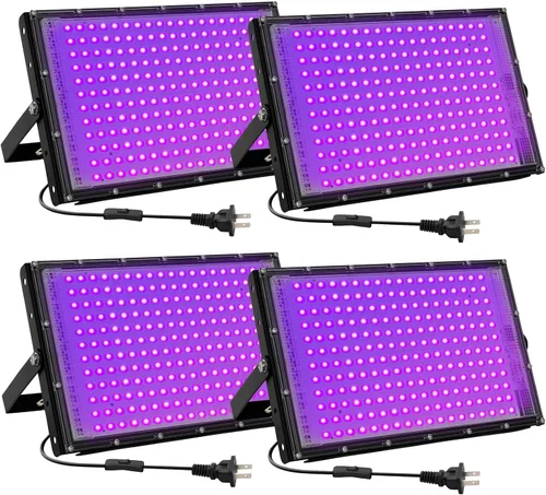 Vista 8 de 50W luces negras LED para fiesta brillante, IP65 impermeable luz negra UV reflector 395nm foco de luz negra púrpura lámpara de luz UV fluorescente