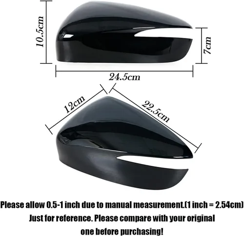 Vista 4 de Para Mazda CX-5 CX5 2015 2016 Para Mazda CX-3 CX3 2016-2019 Cobertura de espejo retrovisor, alerón, tapa lateral, carcasa, negro, izquierda