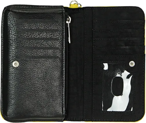 Vista 2 de Things2Die4 Billetera de moda estilo chequera negra y dorada, talla única, Negro