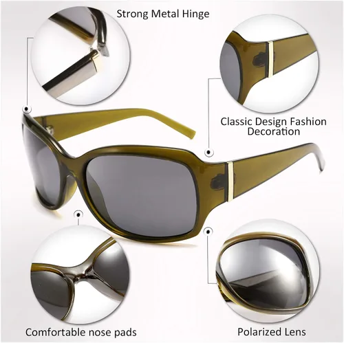 Vista 4 de FEISEDY clásico de gran tamaño polarizado gafas de sol mujeres Wrap Square Shades B2504