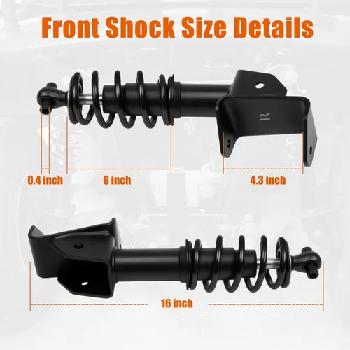 Vista 3 de Juego de amortiguadores delanteros Yamaha para carritos de golf Yamaha G29 Drive 2007-2016 para lado del pasajero y del conductor OEM Negro