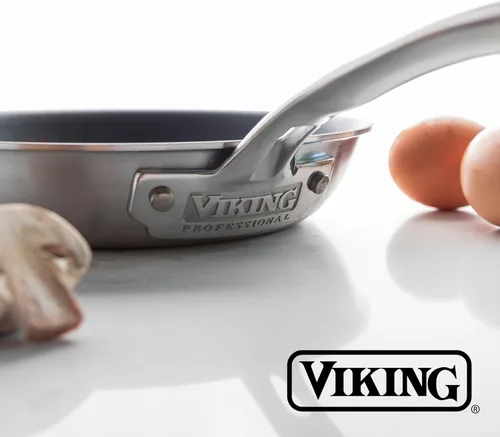 Vista 6 de VIKING Culinary Professional - Sartén antiadherente de acero inoxidable de 5 capas, 8 pulgadas, mango ergonómico que se mantiene fresco, apto