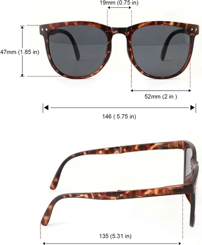 Vista 3 de GIFIORE Lentes de sol polarizados plegables para mujeres y hombres, plegables, antideslumbrantes, con funda, ultraligeros, 0.67 oz